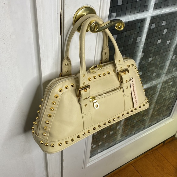 💕 Jennifer Scott Mahsa vixen bone  Italian leather satchel gorgeous $559 💕 - Picture 2 of 13